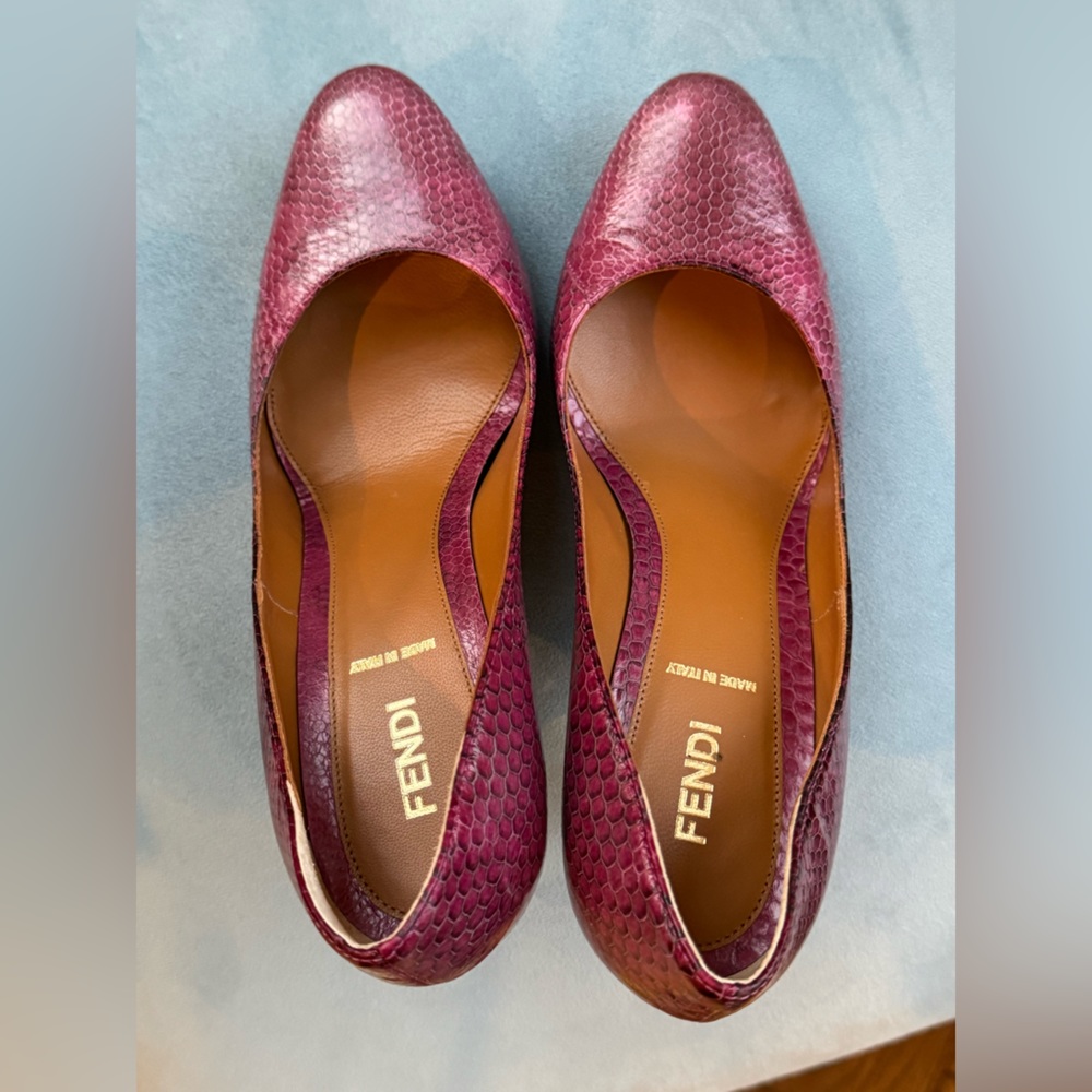 Fendi | Purple Croc Heels 36.5 (Box)